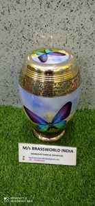 Handcrafted High Quality Brass Butterfly Adult Cremation Urn Premium <b>Funeral</b> <b>Supply</b> for Human Ashes Storage - Product Image 3
