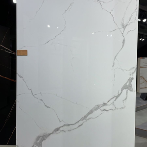 Baldosa de Porcelana Pulida de Piedra Sinterizada de Porcelana de 1200*2400*9 mm, Mármol Blanco Calacatta - Product Image 1