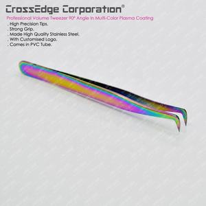 ที่ดีที่สุด90องศารัสเซียEyelash Tweezer Rainbow Plasmaสีขายส่งราคาProfessionalขนตาแหนบ - Product Image 2