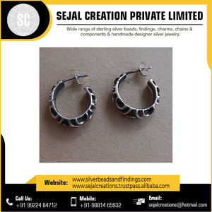 Women's 925 <b>Sterling</b> <b>Silver</b> Earrings Agate Gemstone <b>Hoop</b> and Studs Handcrafted From India Wholesale - Product Image 6