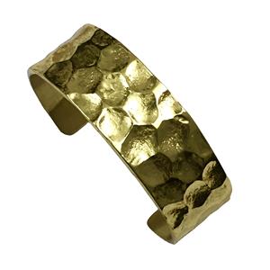 <b>Hammered</b> Brass Cuff Bracelet 1 Inch Geometric <b>Silver</b> Plating Long-lasting Wedding Party Jewelry Clear Coating Gift Unisex - Product Image 1