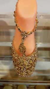 Beautiful Khussa Shoes for Women Comfortable Flat Design With Genuine <b>Leather</b> Lining and <b>Insole</b> for Indian Women - Product Image 2