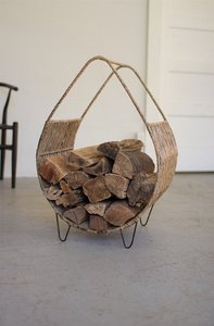 Trending Design <b>Log</b> Rack Black Powder Coated Steel Firewood Storage Stand Stylish Indoor Outdoor Fireside Wood Stacking - Product Image 6