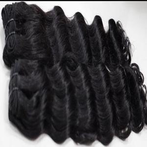 Extensions de cheveux indiens bruts Remy Deep Wave Machine Double Weft Bundles 5x5 Full Cuticle Aligned Natural Wavy Straight Hair - Product Image 6