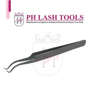 SERVICE OEM ODM, pince à épiler personnalisée pour EXTENSION de cils courbée en acier inoxydable V-SHAPE 45 degrés - Product Image 5