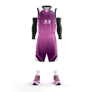 100% баскетбольная форма из полиэстера, Спортивная униформа высокого качества, изготовленная на заказ, новый дизайн, баскетбольная форма
