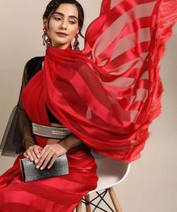 Vêtements indiens et pakistanais Saris en soie Banarasi pour mariage et fête à bas prix Style ethnique - Product Image 5