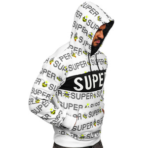 Sudaderas con capucha de tela polar para hombre, jersey con estampado personalizado, color blanco - Product Image 4