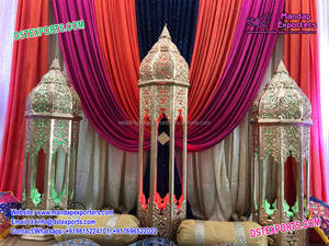 Mehandi-Conjunto de escenario de boda asiática, conjunto de Escenario nocturno musulmán, Mehandi, boda real - Product Image 6