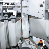 ZONESUN Automatique Adhésif Autocollant Surface Plane Applicateur D'étiquettes de Bouteille de Détergent à Lessive Étiqueteuse Double Côtés Étiqueteuse