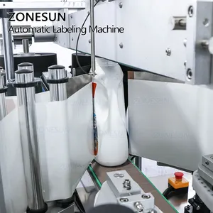 ZONESUN Automatische Aufkleber Flache Oberfläche Label Applikator Waschmittel Flasche Labler Doppel Seiten Kennzeichnung Maschine