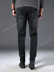 OEM-pantalones vaqueros de mezclilla de alta calidad para hombre, Jeans ajustados para motorista, con bolsillos inclinados, personalizados - Product Image 4