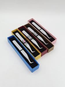 Pince à épiler professionnelle d'extension de cils de meilleur volume de revêtement de poudre gris clair avec des Instruments de beauté en acier inoxydable à pointe argentée - Product Image 6