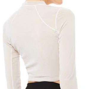 Oem Logo Nuevo Diseño Mujeres Visión Manga Larga Crop Top - Product Image 6