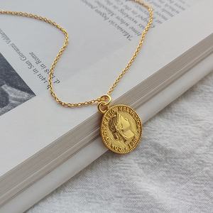 16 MILLIMETRI rotonda del pendente della <span class=keywords><strong>moneta</strong></span> ritratto della collana dei monili dell'annata vecchio <span class=keywords><strong>moneta</strong></span> <span class=keywords><strong>d</strong></span>'<span class=keywords><strong>oro</strong></span> S925 sterling argento del pendente della collana delle donne - Product Image 2