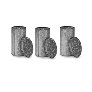 Contenedor de almacenamiento de alimentos galvanizado con tapa y Asa de madera, perfecto para un elegante Almacenamiento y organización en el hogar - Product Image 3