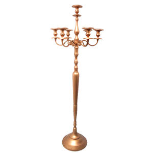 Candelabro de aluminio decorativo para el hogar, soporte de 5 brazos dorado con estilo verde antiguo moderno, soporte de vela para suelo hecho a mano a granel - Product Image 6