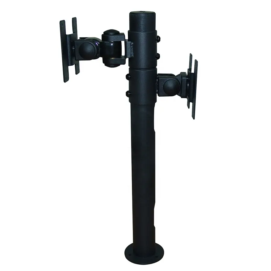 Height Adjustable Dual Screen POS Mount with Cable Management Hide The Cable Inside The Tube and Loading 10 kg each screen