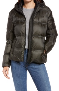 Chaqueta acolchada de burbujas brillantes con capucha para mujer, chaqueta Bomber informal, superventas, cálido invierno tejido, 100% poliéster para damas y niñas - Product Image 6