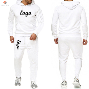 OEM Design Your Own Reversible Eco-Friendly Polyester/Cotton Fleece Custom Logo Blank Sports Men's Bulk Wholesale Tracksuit Set - Product Image 3