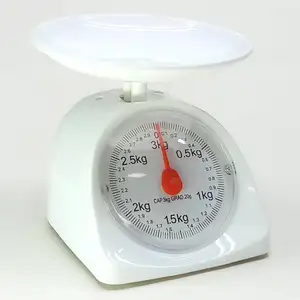 Speedy Accurate Weighing Durable Pointer Display White Color Household 3Kg KCC Kitchen Scale with Tray