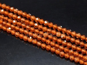 Cuentas de bola de esfera de 13 pulgadas facetadas granate de hessonita, piedra Rondell naranja suelta de aproximadamente 2MM para fabricación de joyas, suministros al por mayor - Product Image 2