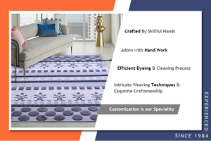 Meilleures ventes du fabricant indien de confiance 100% laine coton tapis d'intérieur qualité authentique brodée pour les ensembles de tapis de bureau - Product Image 5