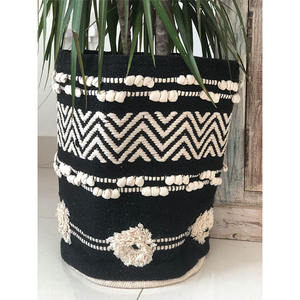 Couverture de pot de plante fine à motif abstrait carré de style oriental pour une utilisation domestique dans plusieurs pièces - Product Image 1