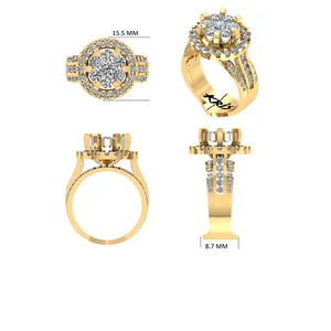 8 Grams 14KT Yellow Gold Custom Ring /Real Diamond Ring for Women, Engagement Ring / diamond rings
