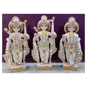 Handmade Gorgeous Ram Darbar White Marble <b>Standing</b> Statue - Product Image 1