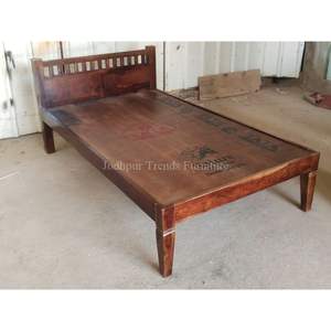 Beautiful Indian Designer New Style Latest Luxury <b>Solid</b> <b>Wood</b> <b>Single</b> <b>Bed</b> Designs Wooden <b>Bed</b> - Product Image 2