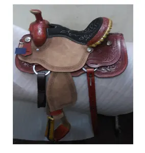 Tas sadel kuda kulit Logo desain kustom kualitas terbaik untuk perlengkapan berkuda sadel balap kuda