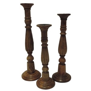 New arrival Home Decoration Vintage Wooden Candle Stand <b>Holders</b> Antique Vintage Table Decor <b>Tealight</b> Wedding Wood Pillar Wooden - Product Image 1