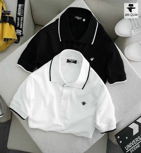 Ropa de talla grande de alta calidad, transpirable, sostenible, corta, lisa, teñida, manga informal, polos de hombre de Vietnam para el trabajo - Product Image 2