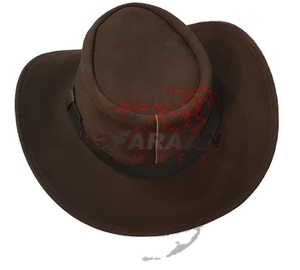 Sombrero de vaquero Unisex de ante marrón oscuro, regalo occidental al por mayor promocional para adultos y niños, patrón de mezcla de tiempo para pescar - Product Image 1