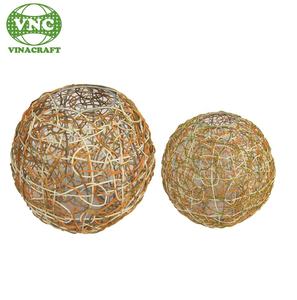 Lámpara de techo de iluminación de ratán naranja clásica para sala de estar cuerpo de bambú fuente de alimentación eléctrica - Product Image 1