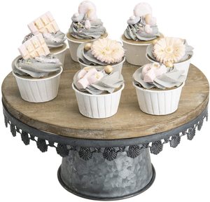 Atractivo soporte para pastel de bodas en metal galvanizado con forma redonda Celebraciones perfectas para fiestas de bodas Exhibiciones de postres elegantes - Product Image 4
