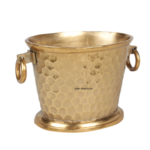 Modern Decorative Craft Copper Antique Metal Wine Bucket Luxury Hammered Metal Wine <b>Chillers</b> Ice Bevrages Wholesale Supplier - Product Image 6