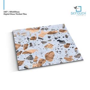 Carrelage de sol en porcelaine glaçure bleu clair de conception italienne 600*600 Exportateur leader de style moderne du fabricant indien - Product Image 6