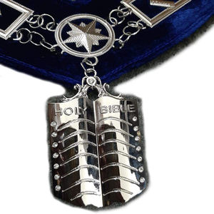 BLEUE MAÇONNIQUE PASSÉ MAÎTRE TABLIER AVEC CHAÎNE COLLIER EN CUIR MAÇONNIQUE TABLIER - Product Image 5