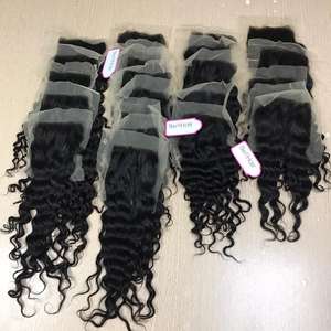 Extensions de cheveux naturels Remy péruviens en dentelle transparente, tissage à la main, cheveux humains vierges de haute qualité, vente en gros - Product Image 1