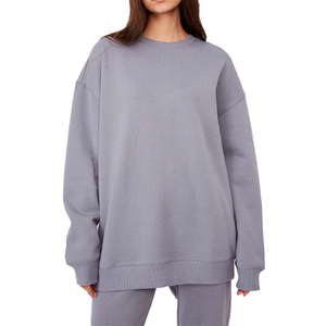 Premium Quality Full Sleeve Crew Neck Solid Streetwear Clothing Women Custom Sweatshirt Long Sleeve hood - Product Image 1