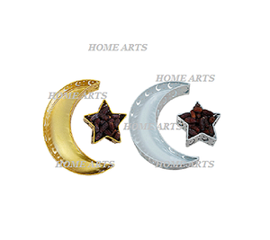 ชุดถาดโลหะสำหรับเสิร์ฟอาหาร2รูปพระจันทร์ครึ่งดวงและดาวสำหรับใช้ในบ้าน - Product Image 1