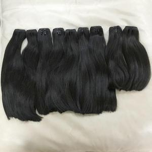 Vente en gros d'extensions de cheveux humains brésiliens vierges trame machine super double ligne droite donneur naturel noir brut pour la fabrication de perruques - Product Image 2