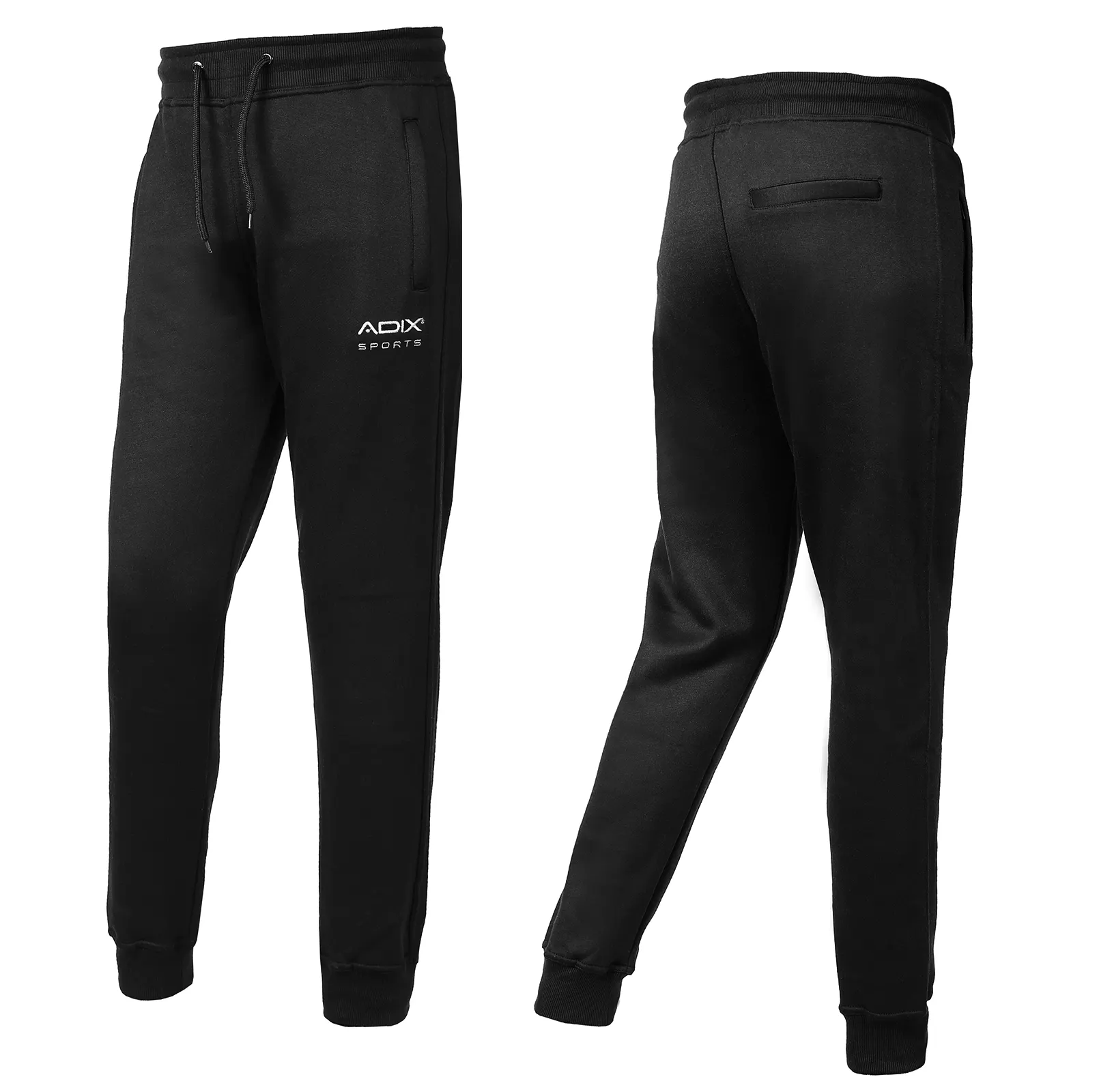 Özel logo spor ve moda erkek pantolon düz polar Slim FIT koşu dipleri