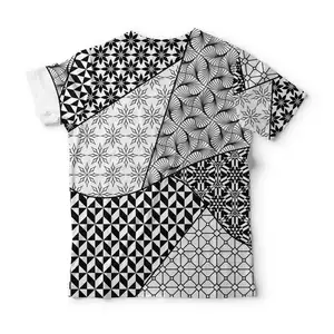 T-shirt a mezza manica da uomo casual su misura all'ingrosso t-shirt da uomo in stile Patchwork con stampa a sublimazione personalizzata