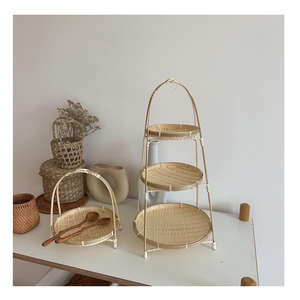 Bandeja de cubiertos hecha a mano en cocina con estilo vintage-Bandeja de niveles de Bambú - Product Image 3