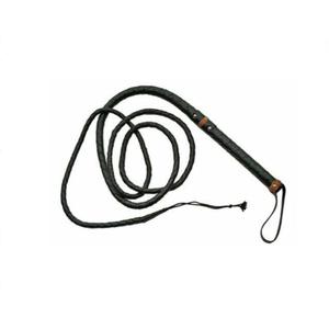 Fouet en cuir tressé noir de 9 pieds, fait à la main, Exclusive - Product Image 1