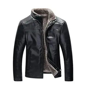 Черная мужская кожаная куртка OEM с факс, индивидуальная кожаная куртка для мужчин, оптовая продажа мужских индивидуальных высококачественных кожаных курток из воловьей кожи