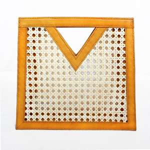 Bolso de mano de mimbre para mujer, pochette de caña de alta calidad, elegante - Product Image 3